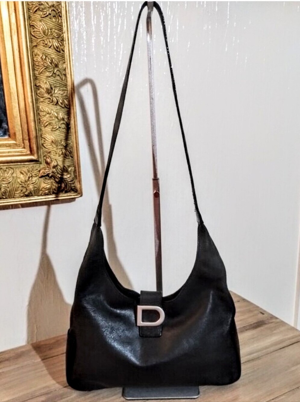 DKNY 90's Vintage Genuine Leather Soft Slouchy Shoulder Bag